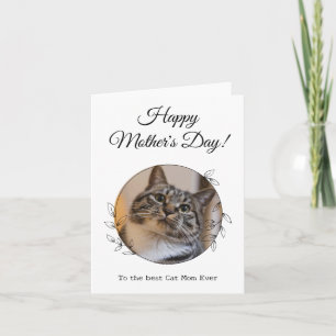 Carte Fête des mères Photo Chat Maman Meilleure Mère du
