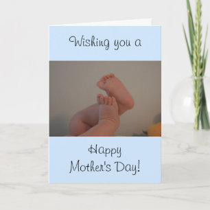 Carte Fête des mères Pieds bébé Blue Rattle PHOTO