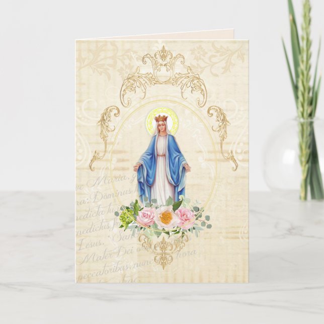 Carte Fête des mères religieuses Bienheureuse Vierge Mar (Devant)