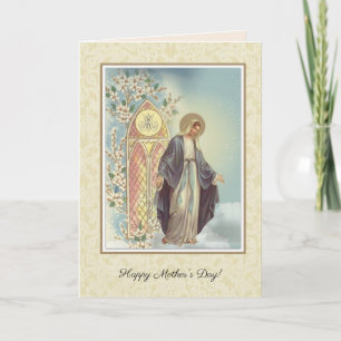 Carte Fête des mères religieuses Vierge Marie