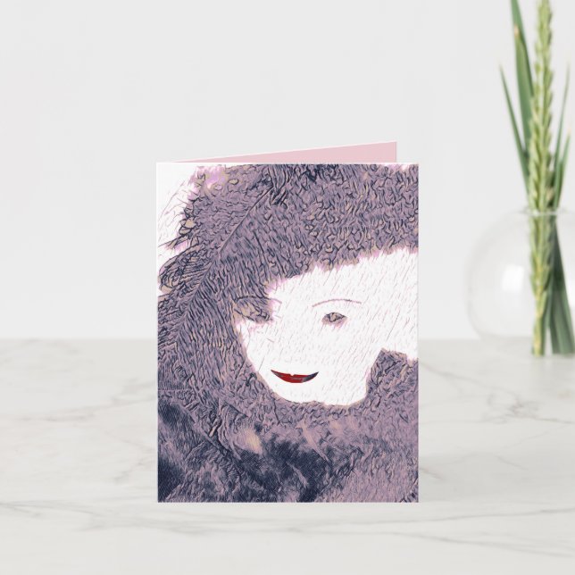 Carte Fête des Mères rose violet beau souhait (Devant)