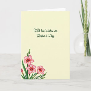 Carte Fête des Mères Rosée en Fleurs