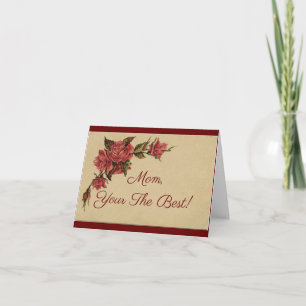 Carte Fête des mères Roses vintages