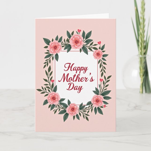 Carte Fête des mères Ruby Hearts Bloom (Devant)