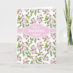 Carte Fête des Mères Salutation galloise Pink Apple Blos