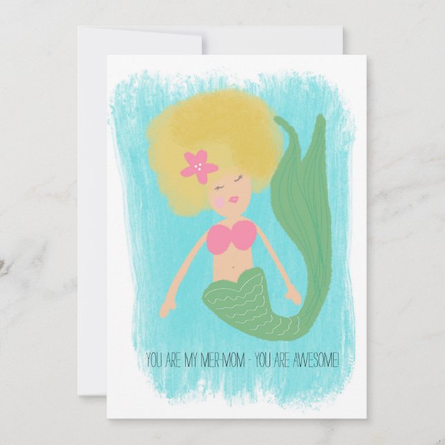 Carte Fête des Mères Sirène Disco 90 Maman (Devant)