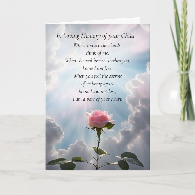Carte Fête des mères Souvenir de l'enfant Rose unique (Devant)