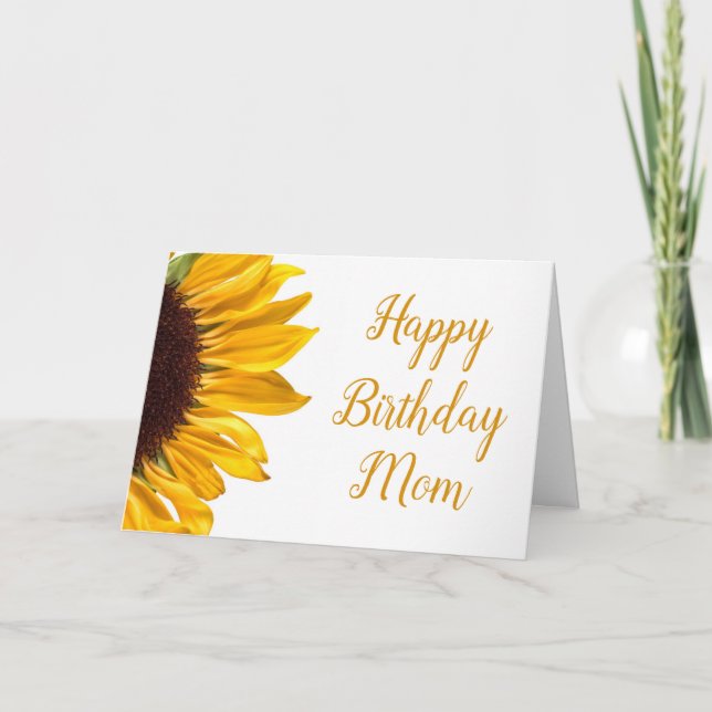 Carte Fête des Mères Tournesol Jaune Doré  (Devant)