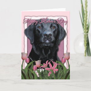 Carte Fête des mères - Tulipes roses - Labrador - Gaz no