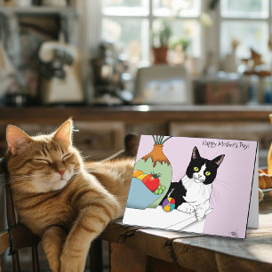 Carte Fête des mères Tuxedo Chat