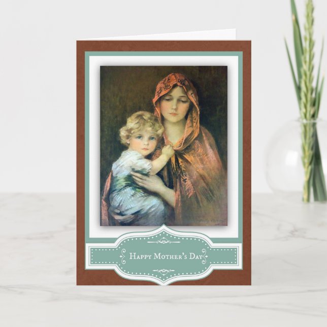 Carte Fête des mères Vierge Enfant Jésus Vierge Marie (Devant)