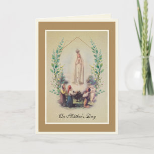 Carte Fête des Mères Vierge Marie Fatima Catholique Vint