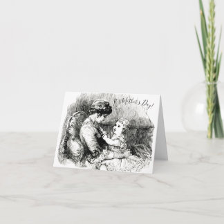 Carte Fête des Mères Vintage Victorien Maman & Enfant
