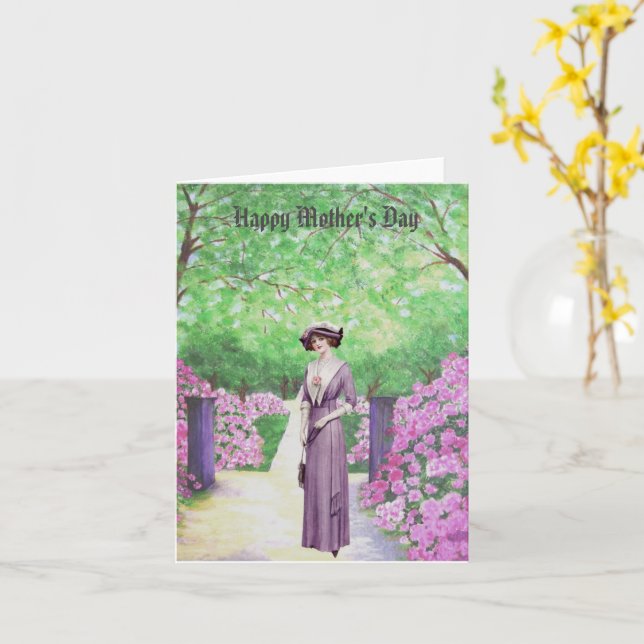 Carte Fête des mères Vintages  (Fleur jaune)