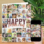 Carte Fête des pères 40 Photo Collage Big Personnalisé<br><div class="desc">Grande carte de Fête des pères avec message personnalisé et collage photo. Le design est écrit dans la typographie surdimensionnée et le script de brosse. Vous pouvez également personnaliser le message à l'intérieur. Téléchargez vos images (en ligne de gauche à droite, de haut en bas) et celles-ci seront affichées au...</div>
