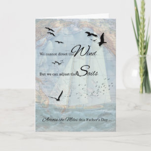 Carte Fête des pères à travers les Miles Thème Nautique