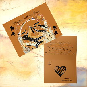 Carte Fête des pères Abstraite de la forêt paysagère d'A