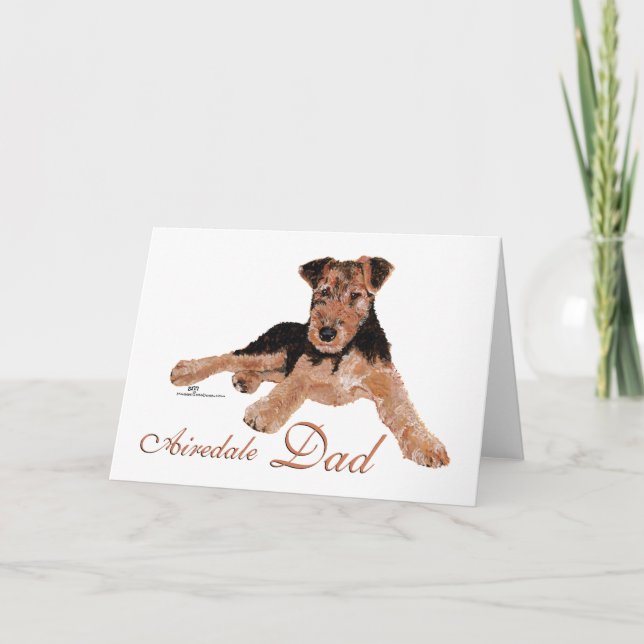 Carte Fête des Pères Airedale Terrier (Devant)
