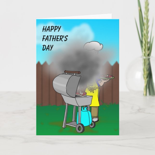 Carte Fête des pères amusante - BBQ (Devant)