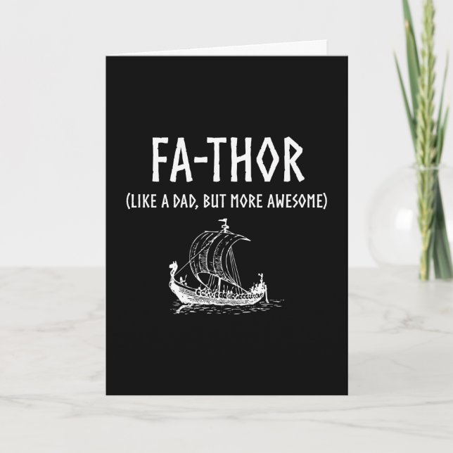 Carte Fête des pères amusante Fa-Thor (Devant)