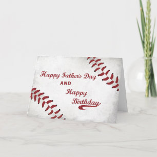 Carte Fête des pères Anniversaire Grand Grunge Baseball,