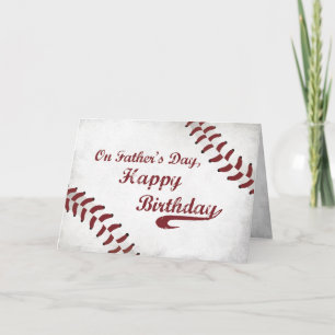 Carte Fête des pères Anniversaire Grand Grunge Baseball,