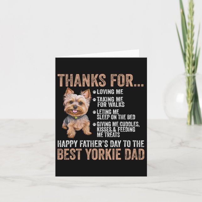 Carte Fête des pères Au Meilleur Yorkie Papa Yorkshire T (Devant)