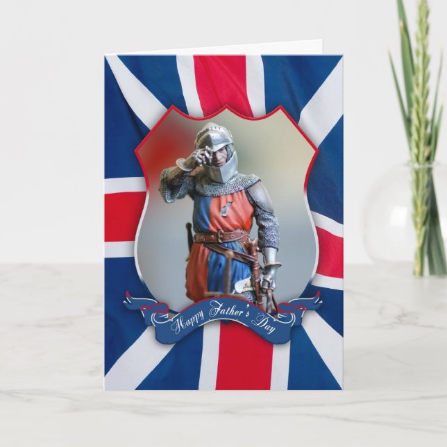 carte fête des pères avec chevalier et cartable un (Devant)