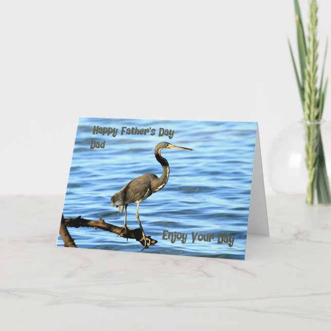 Carte fête des pères avec Heron Bird (Devant)