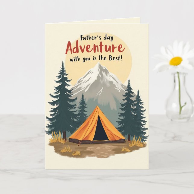 Carte Fête des pères Aventure Camping Thème (Petite plante)