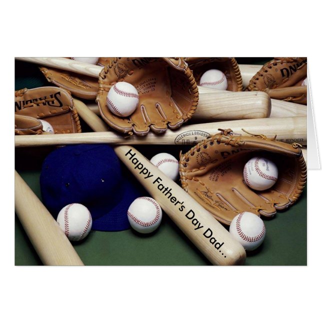 Carte fête des pères/Baseball (Devant Horizontal)