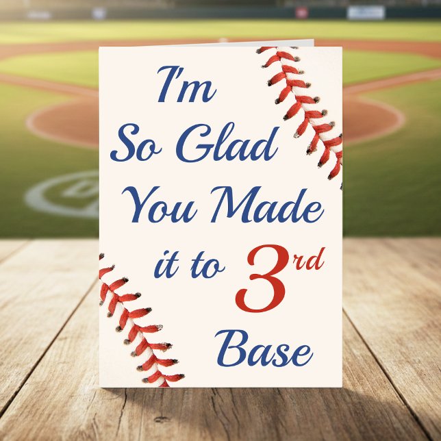 Carte Fête des Pères Baseball 3ème Base Drôle de Sport (Créateur téléchargé)