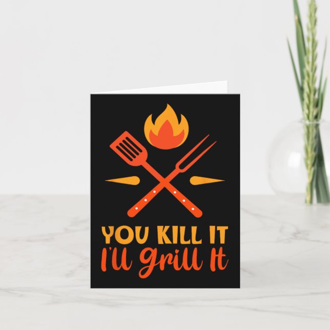 Carte Fête des pères BBQ Vous tuez ça Je vais le griller (Devant)