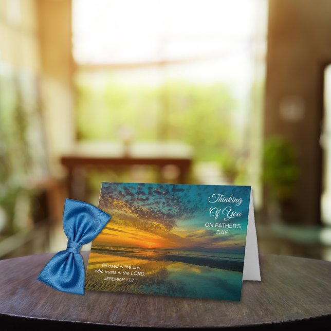 Carte Fête des pères Beach Ocean Sunset Salutation (Créateur téléchargé)