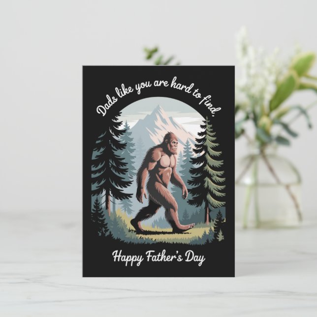 Carte Fête des pères Bigfoot Sasquatch drôle papa (Debout devant)