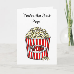 Carte Fête des Pères Blague drôle sur le popcorn