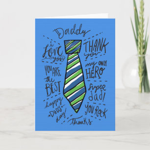 Carte Fête des pères - Bleu - Cravate "Papa"