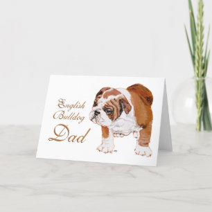 Carte Fête des Pères Bouledogue Anglais