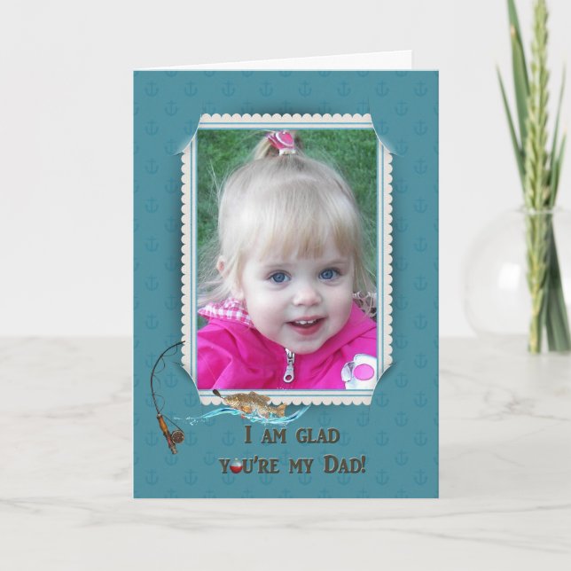 Carte Fête des pères Cadre de pêche (Devant)