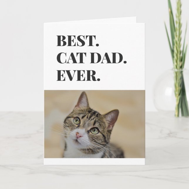 Carte Fête des Pères Chat Papa Meilleure Photo de Compag (Devant)