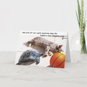 Carte Fête des Pères CHAT, TORTUE ET BASKETBALL