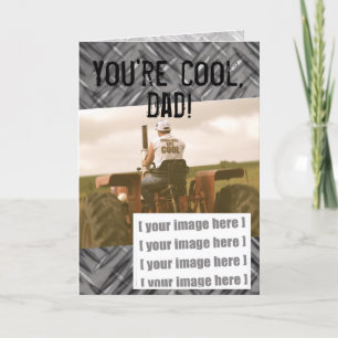Carte Fête des pères cool Tractor : Ajouter votre photo
