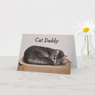 Carte fête des pères Cute Tabby Chat Papa