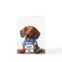 Carte fête des pères Dachshund