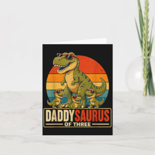 Carte Fête des Pères Daddysaurus Papa de Trois Dinosaure