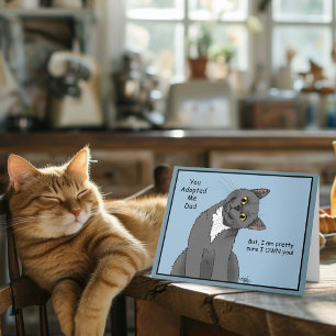 Carte Fête des pères d'adoption du père de chat