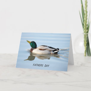 Carte Fête des pères de canard de natation