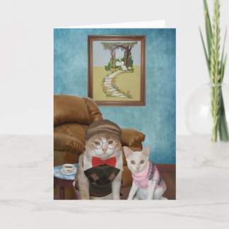 Carte Fête des pères de chats/cerfs-volants