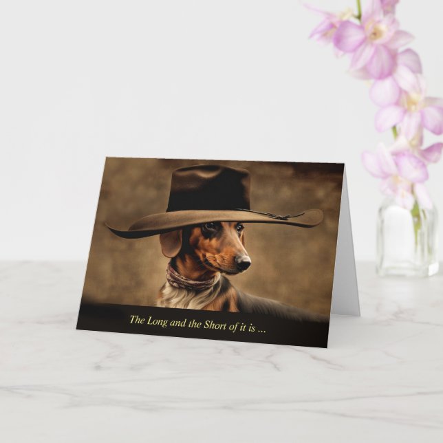 Carte Fête des pères de chien mignonne Dachshund avec Co (Orchidée)