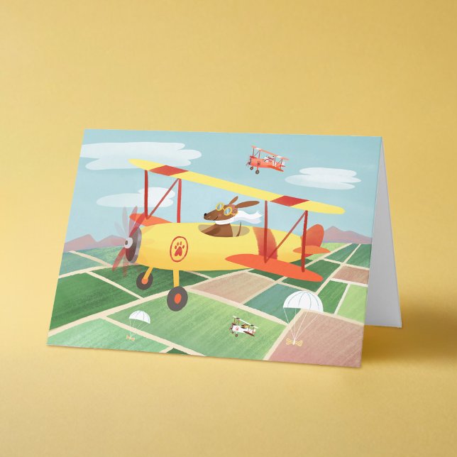 Carte Fête des pères de chiens de pilote d'avion (Créateur téléchargé)